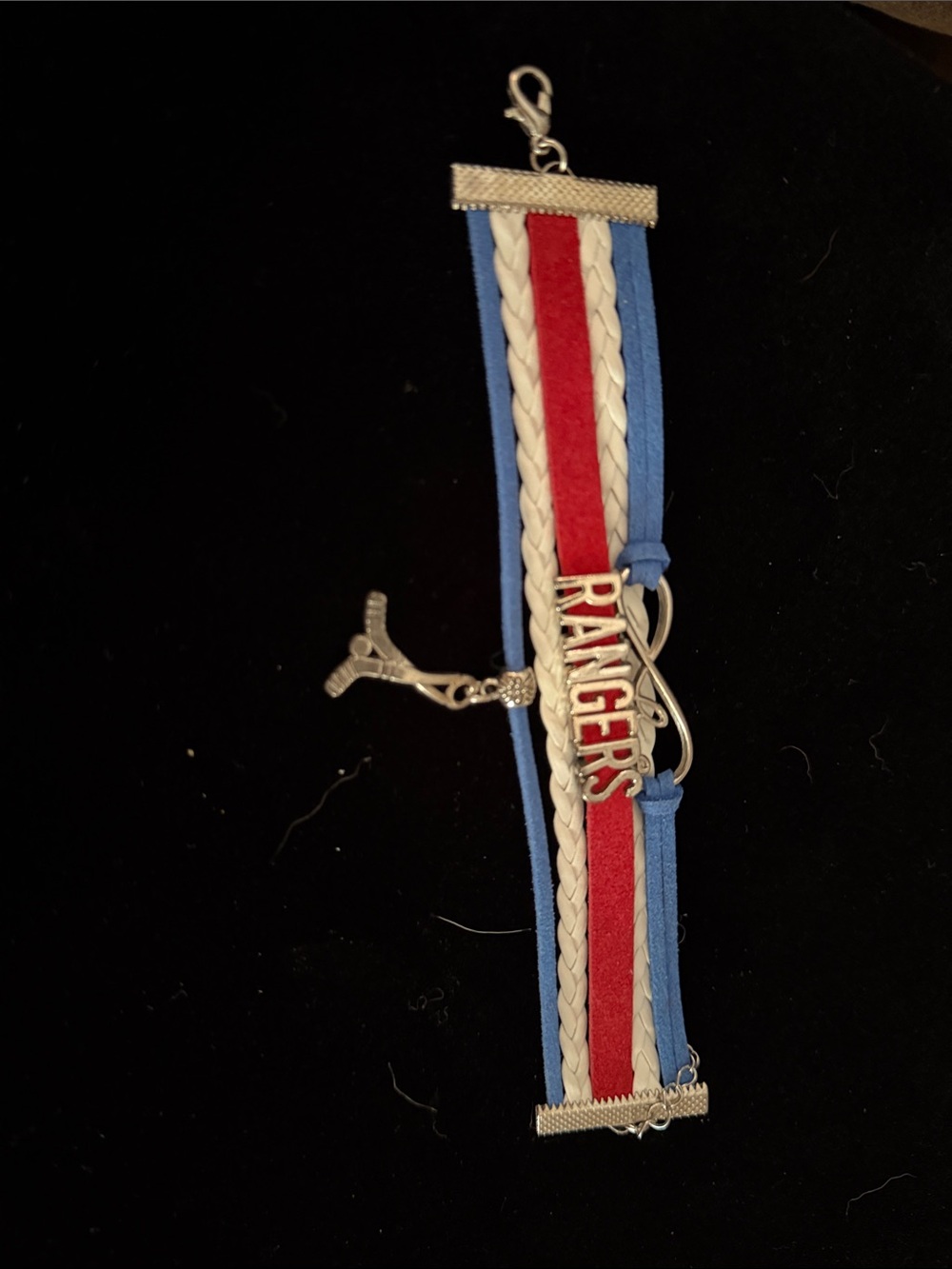 Rangers Red, White & Blue Braided Bracelet